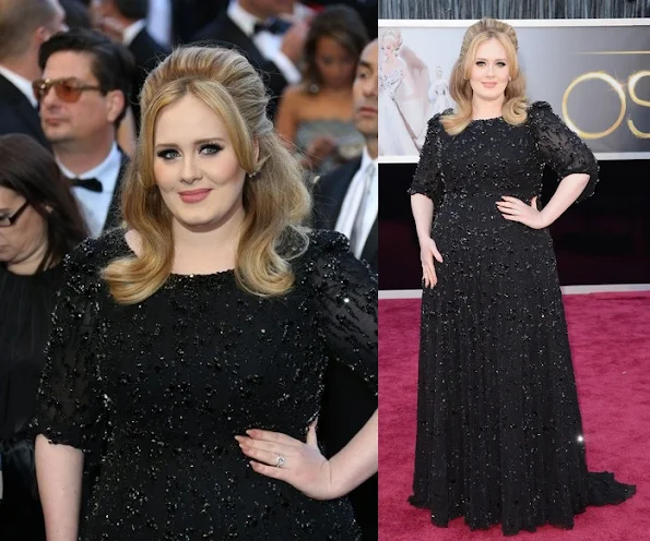 English singer and songwriter Adele wears Jenny Packham Dress- 2013 Oscars Ceremony