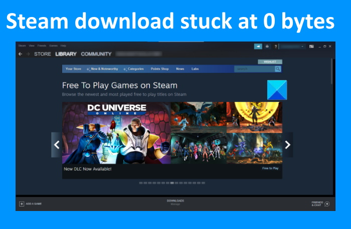 การดาวน์โหลด Steam ค้างอยู่ที่ 0 ไบต์