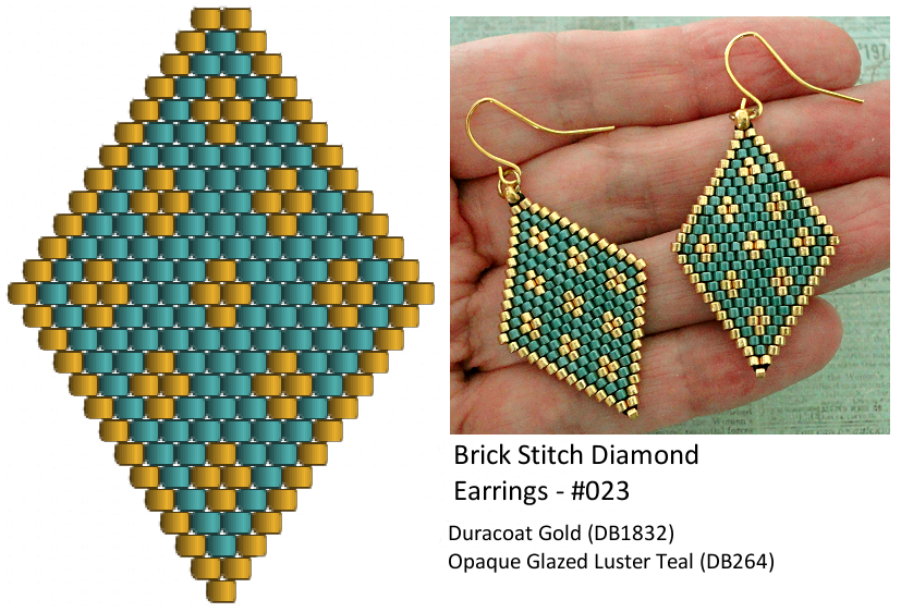 Linda's Crafty Inspirations Brick Stitch Diamond Earrings 23