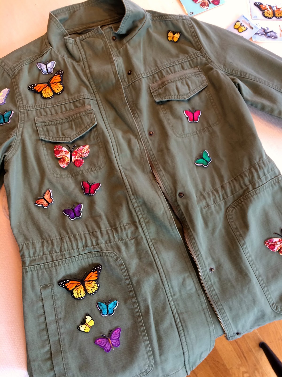Style My Way DIY Fashion Butterfly Embellished Field Jacket