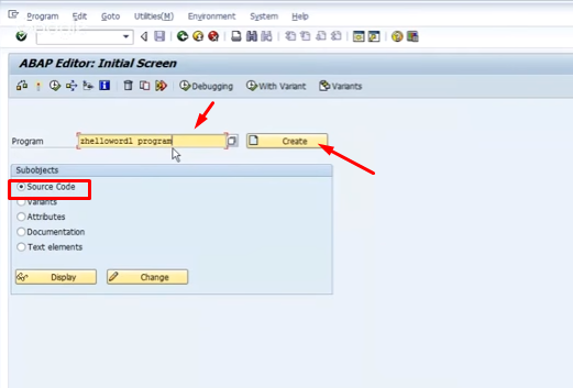 How to create SAP ABAP Hello World Program