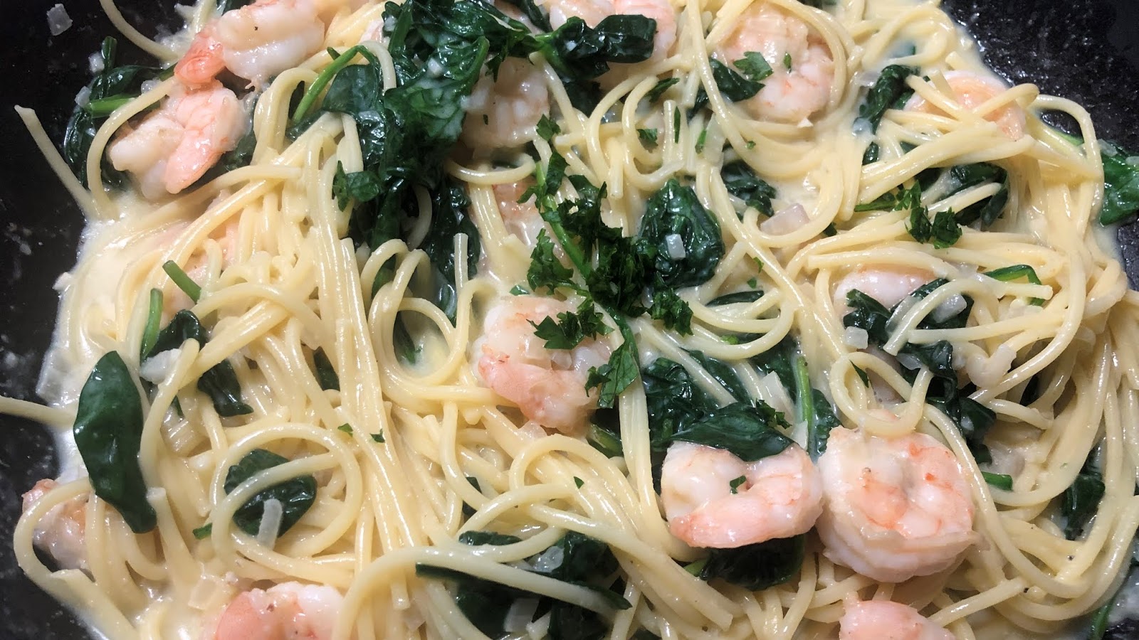 Shrimp Florentine Pasta Café Mocha Radio