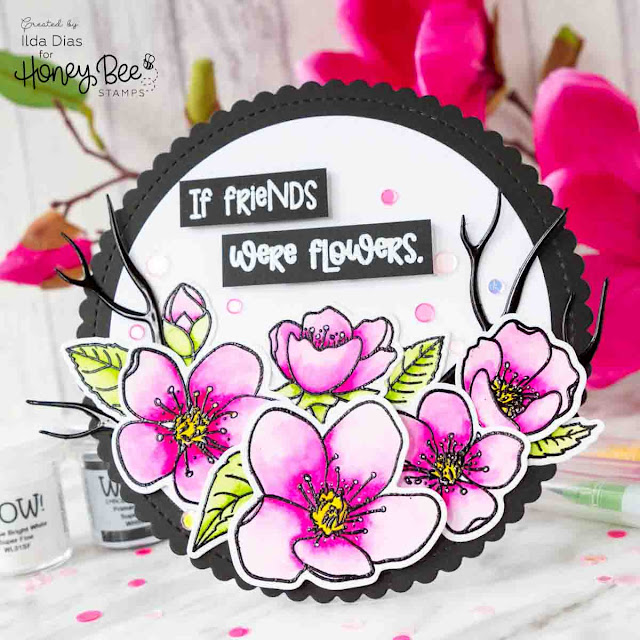 Circle Shaped Friendship Blossoms Card for Honey Bee Stamps - Wow Blog Hop by Ilovedoingallthingscrafty