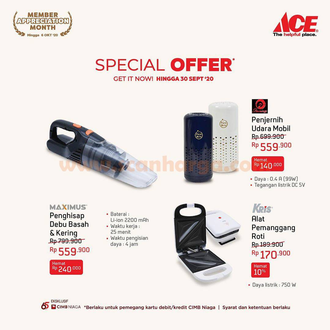 ACE Hardware Promo Special Offer Up To 65 dengan Debit /Kartu Kredit