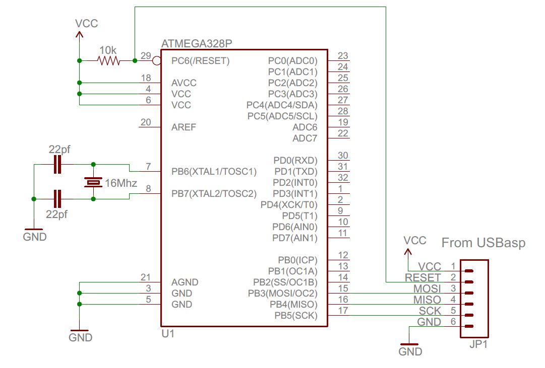 Arduino Atmega328 Circuit Diagram