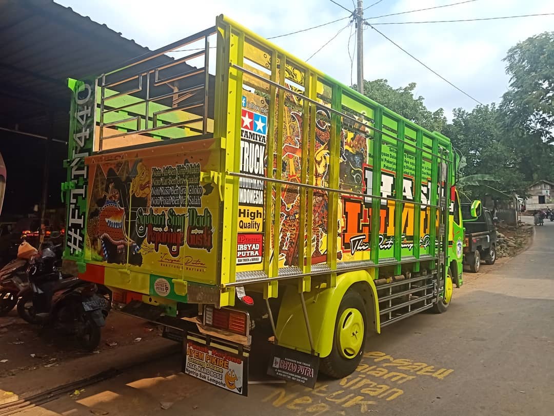 Mitsubishi Canter Truk Keren Modifikasi Variasi Bak Kayu Merbau Warna