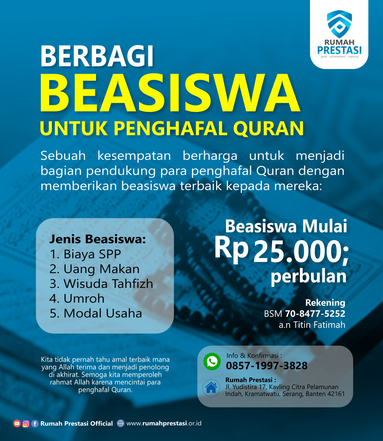 Gerakan Berbagi Beasiswa untuk Penghafal Al-Quran
