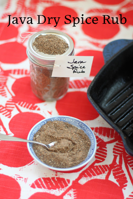 Food Lust People Love: Ground roasted coffee beans add a wonderful aroma and flavor to this Java Dry Spice Rub. It’s perfect on pork chops, steak, roasts, ribs or, who am I kidding, just about any meat. In fact, sprinkle a little on your pumpkin or butternut squash before roasting. You won’t be sorry. This recipe makes 1 pint jar or 135g.