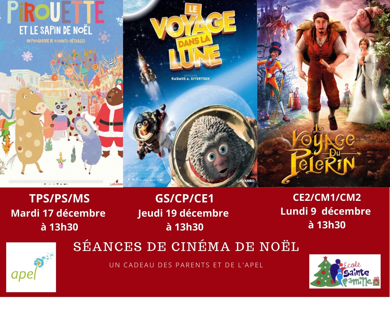 École Sainte Famille: Séances de cinéma de Noël ��