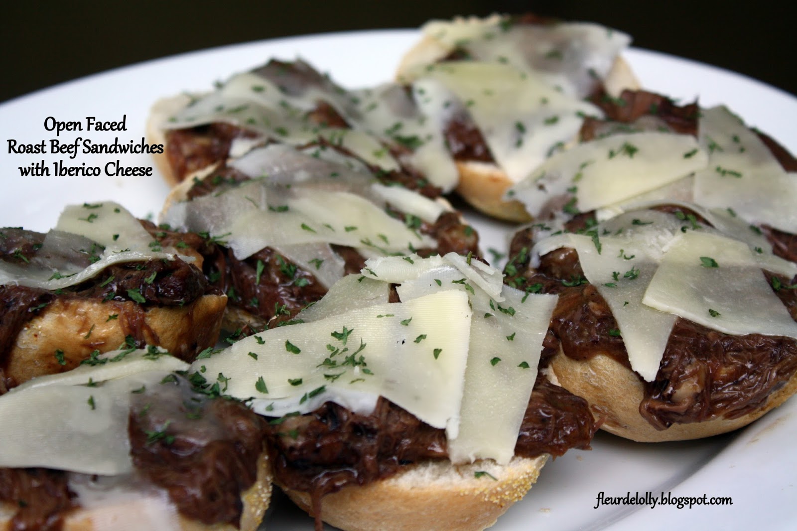 Fleur de Lolly Open Faced Spanish Pot Roast Sandwiches with Iberico Cheese