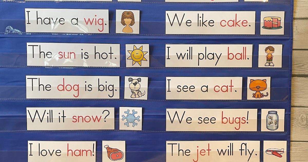 Simple Sentences Pocket Chart Center for Kindergarten Mrs. McGinnis