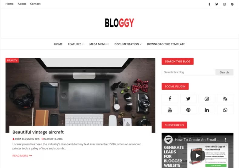 Bloggy Blogger Template | Free Blogger Template 2021
