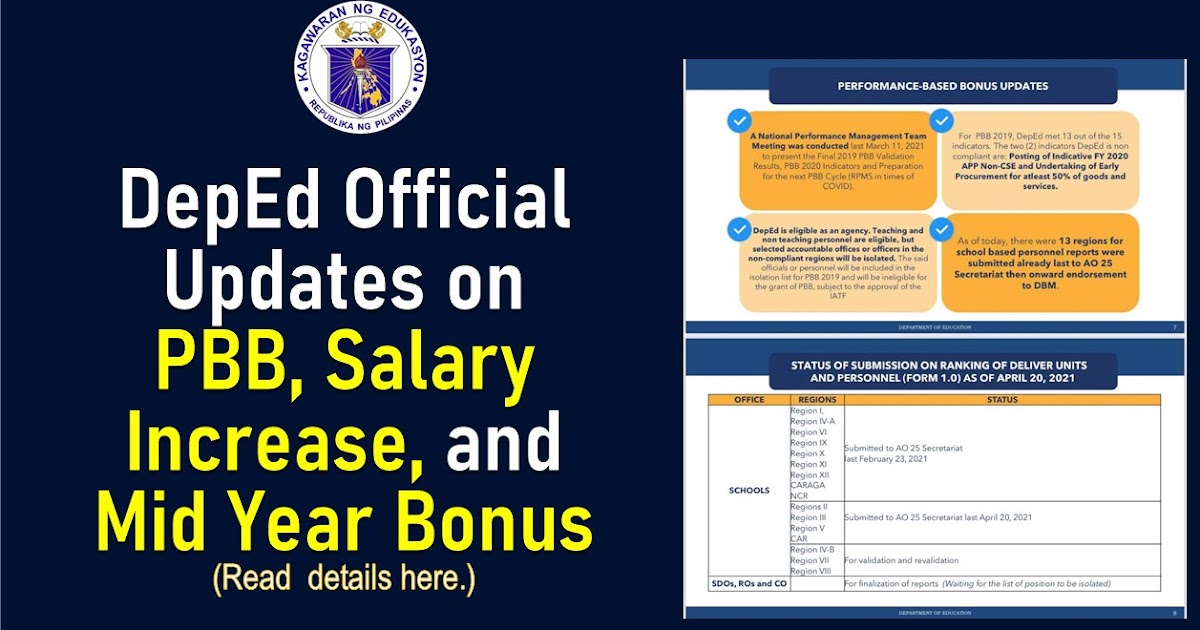 DepEd Official Updates on Salary Increase, PBB, and Mid Year Bonus