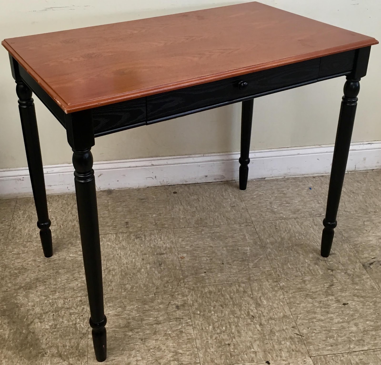 Uhuru Furniture & Collectibles Black & Brown 1 Drawer Desk 95 SOLD