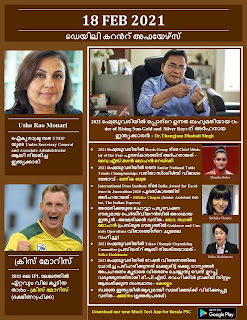 Daily Malayalam Current Affairs 18 Feb 2021