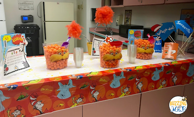 Celebrate Read Across America with these fun Seuss-themed ideas and activities! The entire week is chock full of events and tasty snacks and treats! Check out the cute bulletin boards and decorations we used to celebrate this fun week such as Seuss signposts and truffula trees! 