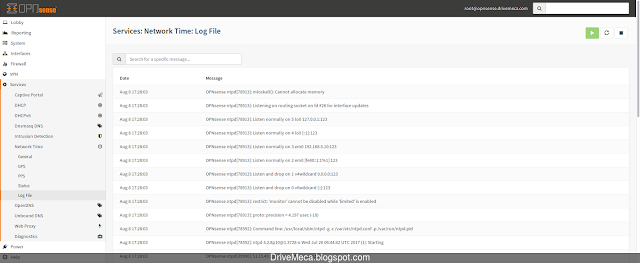 Verificando logs de OPNsense NTP