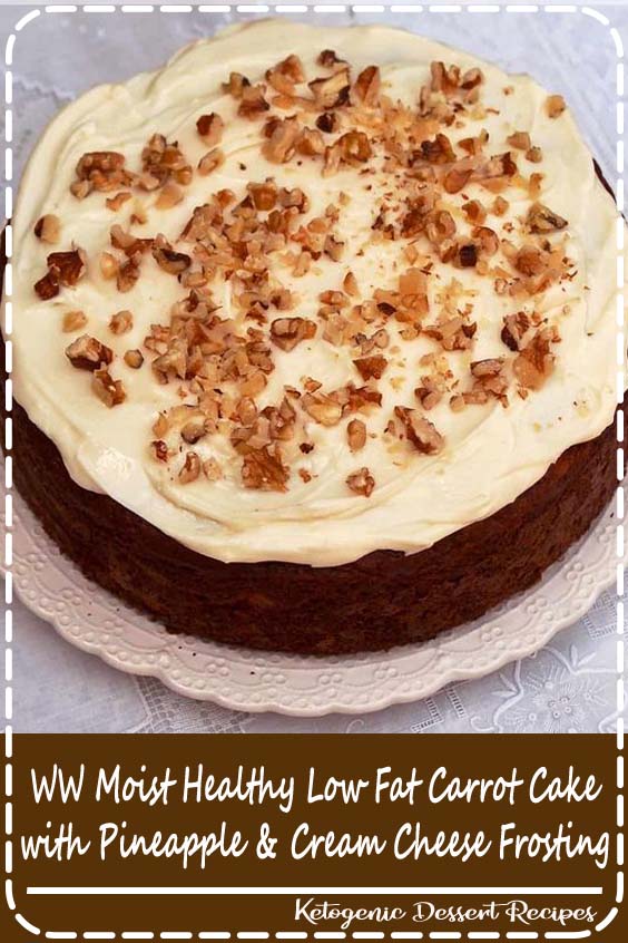 WW Moist Healthy Low Fat Carrot Cake with Pineapple & Cream Cheese
