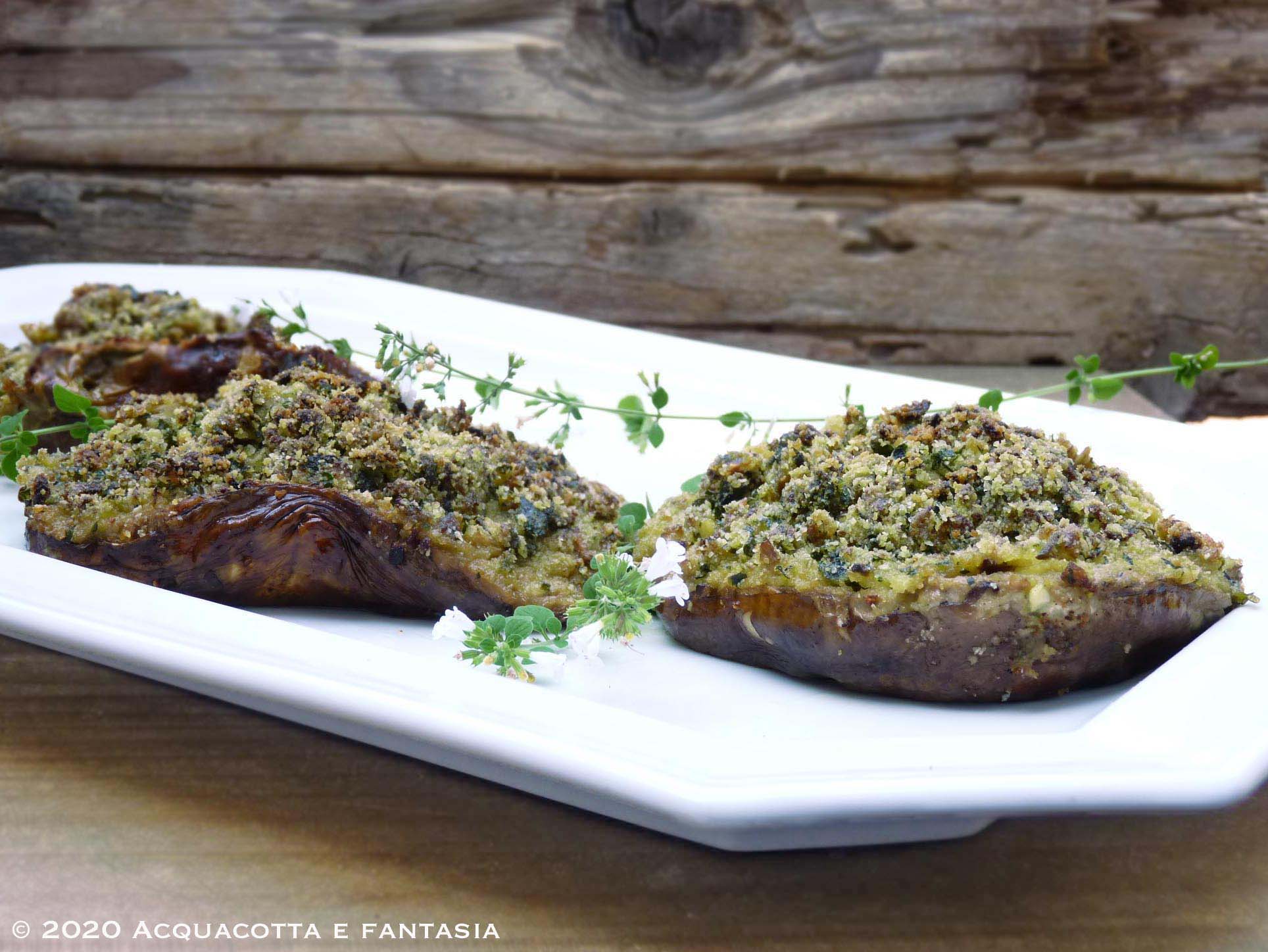 Cappelle di funghi porcini al forno