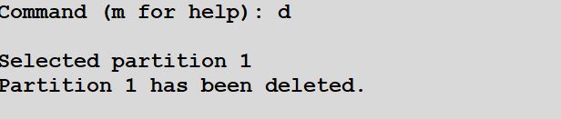 delete disk partition
