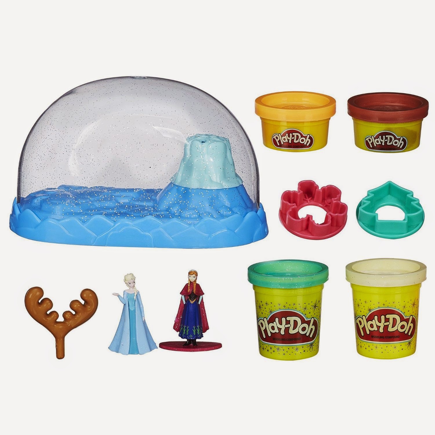 Disney Frozen Sparkle Snow Dome Set with Elsa and Anna