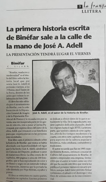 "Binéfar tradición y modernidad" de José Antonio Adell