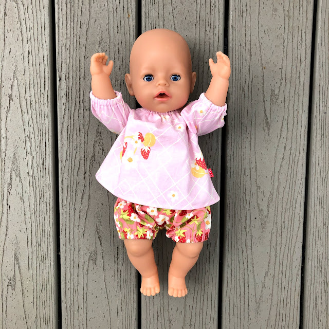 Sewing Pattern for Baby Born Dolls, Peasant Top & Bloomers