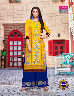 Diya trendz biba vol 2 kurti with palazzo