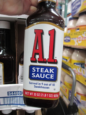 large bottle of steak sauce at Costco