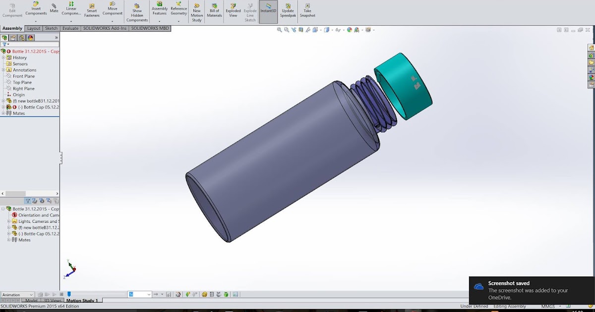 Get your CAD projects done. Water bottle made using Dassault SolidWorks.
