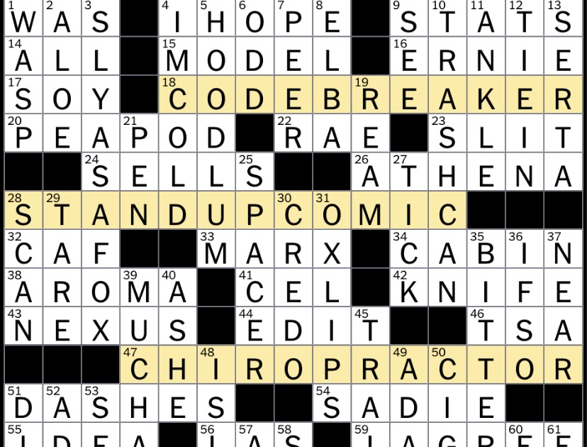 The New York Times Crossword Puzzle Solved Monday's New York Times