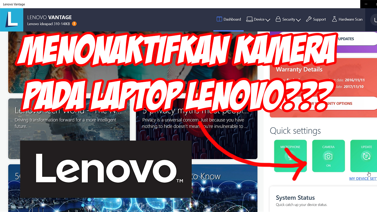 Cara Menonaktifkan Kamera Webcam Laptop Lenovo