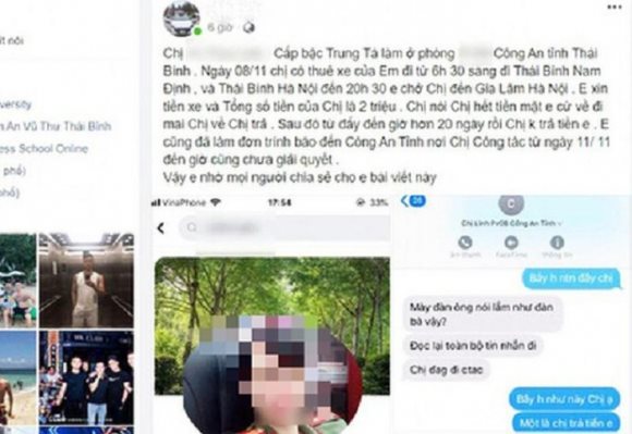 Vụ nữ trung tá CA tỉnh Thái Bình ‘quỵt’ tiền taxi: Xuất hiện thêm lái xe taxi khác cũng tố cáo