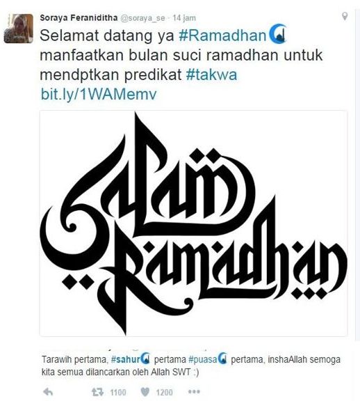 Hashtag #Ramadhan di Twitter dan Emoticos Symbol Bulan Sabit