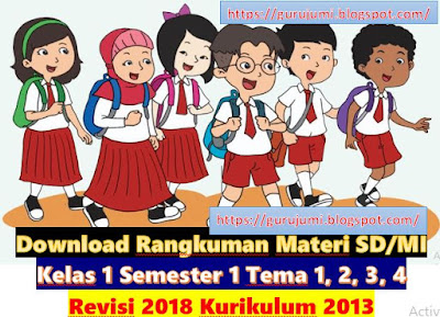 Download Rangkuman Materi Sd Mi Kelas 1 Semester 1 Tema 1 2 3 4 Revisi 2018 Kurikulum 2013 Guru Jumi