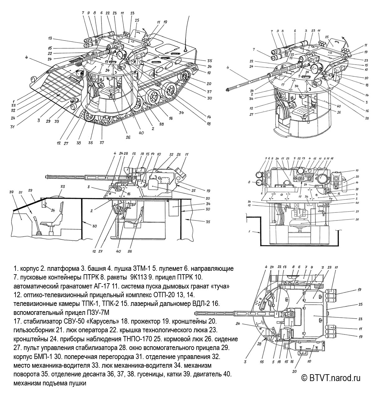 Бмп 3 чертеж с размерами