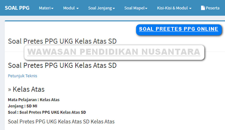 Contoh Soal Ppg Sd Kelas Atas Ilmusosial Id