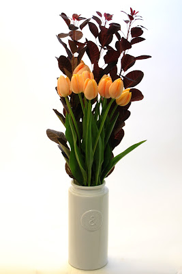 French tulip and cotinus bouquet