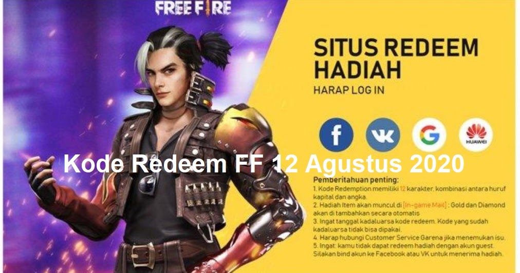 Kode Redeem Ff 12 Agustus 2020 Merapat Gengs Area Tekno