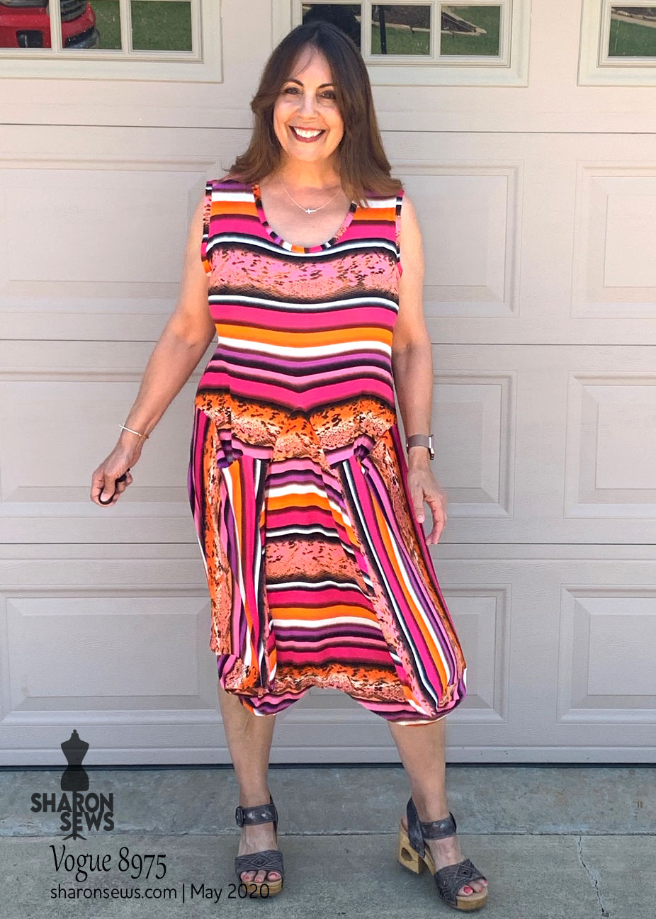 Vogue 8975 Knit Dress ~ Fabrics by the Yard Bold Stripe Rayon Knit