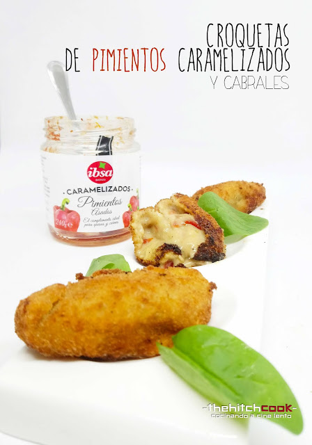 CROQUETAS DE PIMIENTOS CARAMELIZADOS Y CABRALES