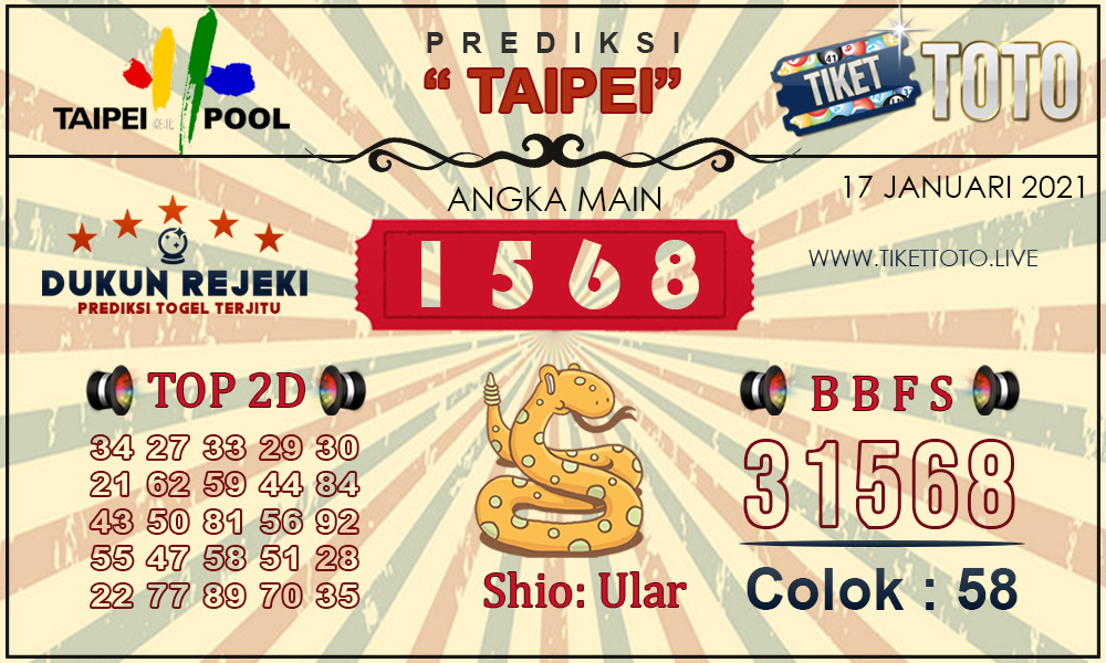 Prediksi Togel TAIPEI TIKETTOTO 17 JANUARI 2021