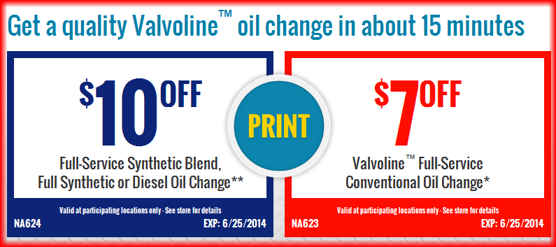 Valvoline Instant Oil Change Coupon July 2014 Oil Change Coupons