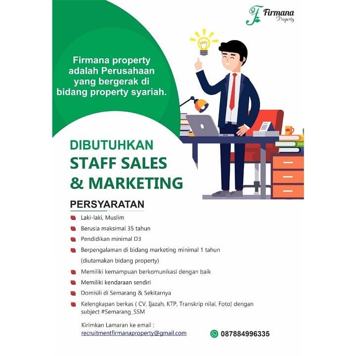Staff sales marketing firmana property salatiga