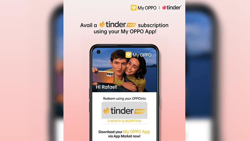 My OPPO app offers FREE 3-month Tinder Gold subscription