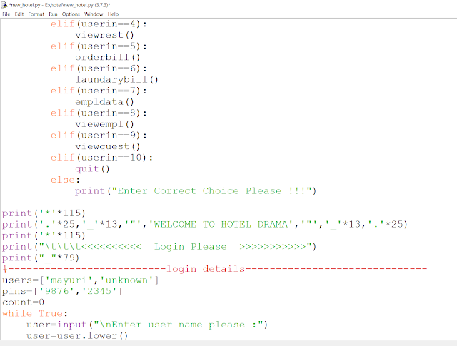 Hotel Management using Python and MySQL