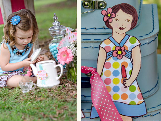 Paper Doll Tea Party Sweet Simplicity Belly Feathers Handmade