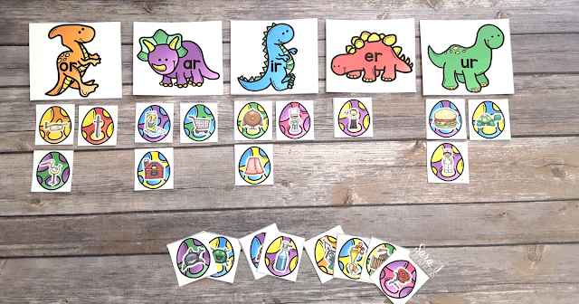 Bossy R Dinosaur Sort is perfect for practicing R controlled vowels with a fun dinosaur theme. This freebie is the perfect activity for first or second grade.