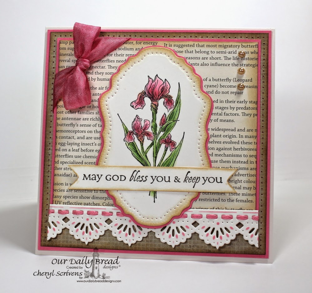Our Daily Bread Designs, ODBDSLC206, Iris, All Occasion Sentiments, Beautiful Borders Dies, Vintage Flourish Pattern Dies, Beautiful Borders Dies, CherylQuilts, Designed by Cheryl Scrivens