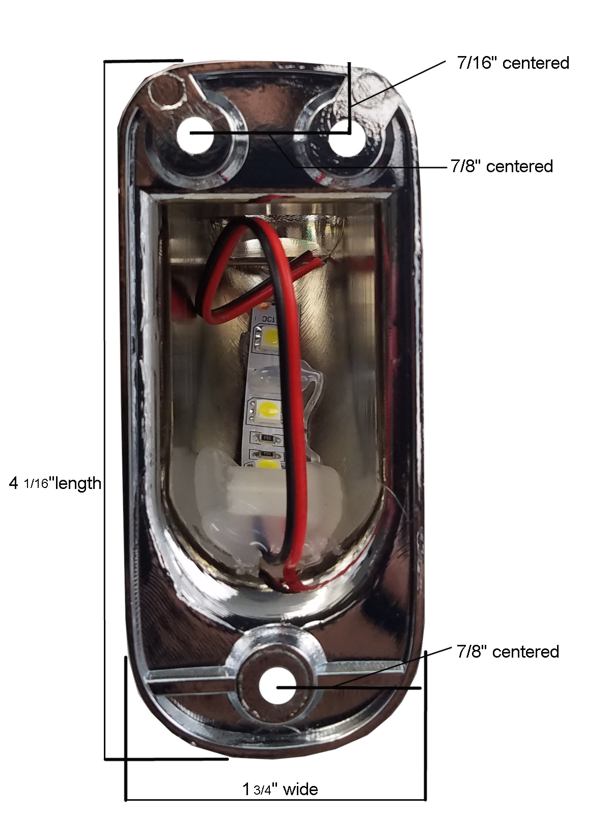 Class A Customs LED 12 volt Lighted Assist Grab Handle with Chrome
